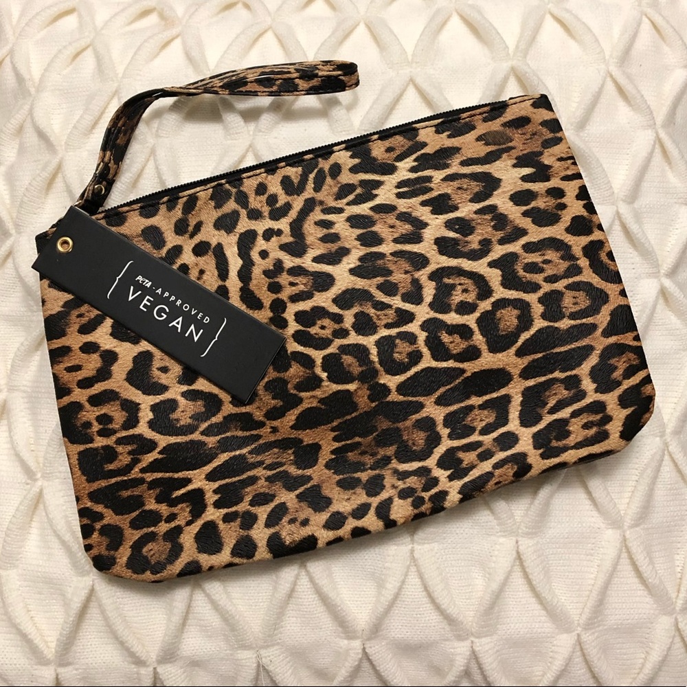 VEGAN leather Leopard Clutch